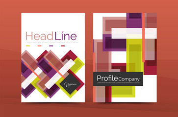 Set of modern geometric business annual report covers