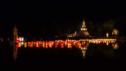 Fototapeta na wymiar Sukhothai historical park, Sukhothai, Thailand.Image have grain or noise and soft focus.