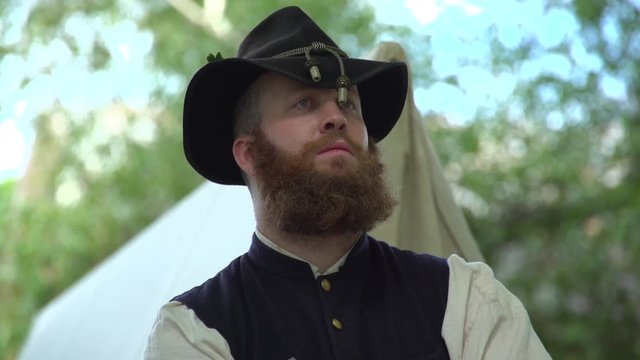 Civil War soldier with a great beard