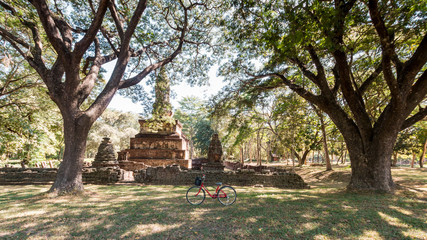 Fototapeta premium Sukhothai historical park, Sukhothai, Thailand.Image have grain or noise and soft focus.