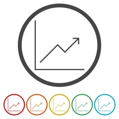 Growing graph icon. Business analytics chart symbol