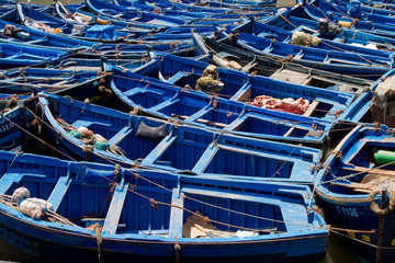 Blue fishing boat in Morocco