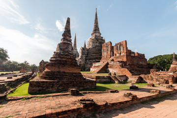 Ayutthaya Historical Park, Phra Nakhon Si Ayutthaya, Ayutthaya , Thailand.Image is soft focus.