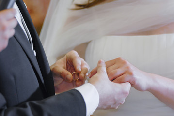 Wedding hands and ring