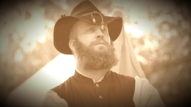 Civil War soldier with a great beard (Archive Footage Version)