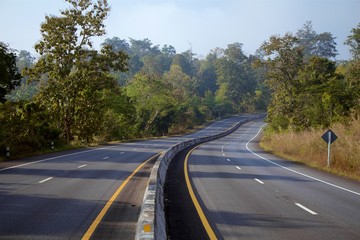Country Road in the morning on the mountain.