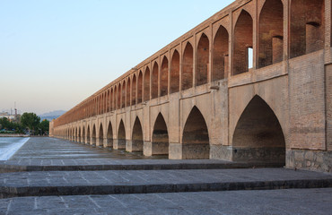 Allahverdi Khan Bridge or Si-o-seh pol  bridge in the morning,Isfahan, Iran
