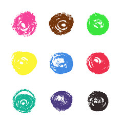 Grunge colorful chalk circles