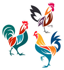 Stylized Roosters
