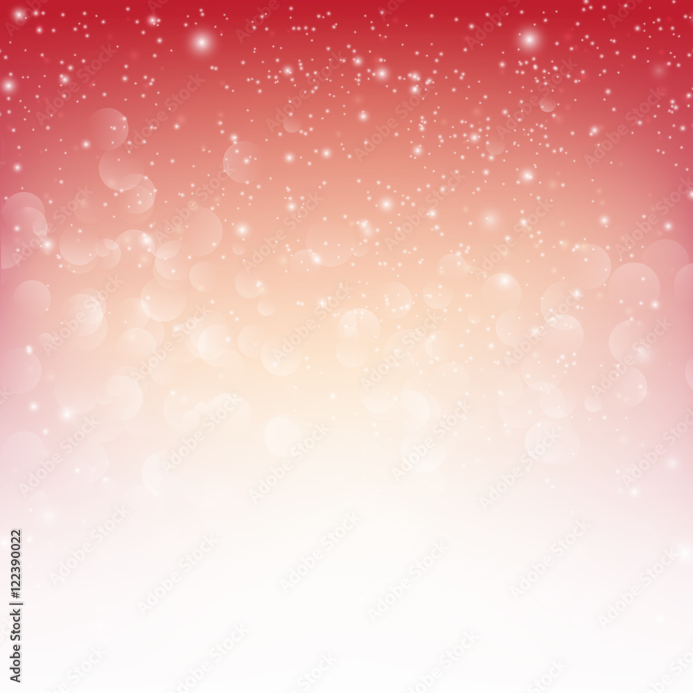 Aufkleber snow fall with bokeh abstract red background vector illustration
