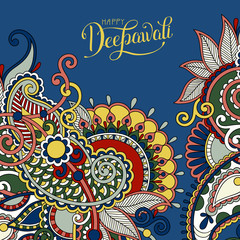 Happy Deepawali greeting card with hand written inscription