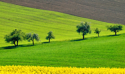 Colorful countryside landscape in Bavaria, Germany