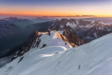 Foto auf Acrylglas Mont Blanc Aiguille du Midi vom Mont Blanc