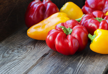 Red and yellow paprika peppers