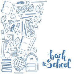 Side vertical border with education icons