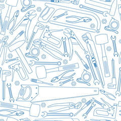 Seamless pattern of repair tools icons - obrazy, fototapety, plakaty