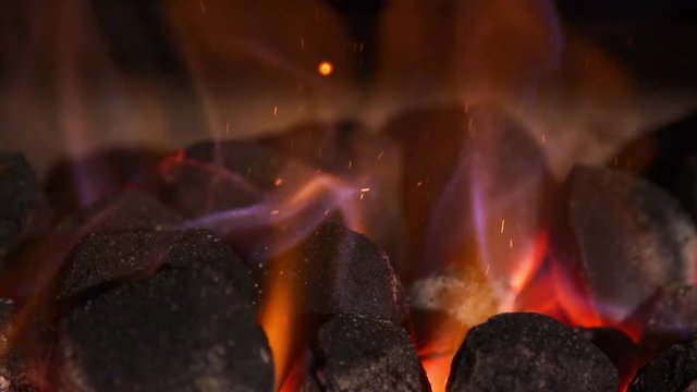 Coals fired in slow motion