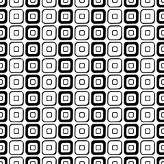Seamless vector geometrical pattern. Endless black and white background with hand drawn squares. Graphic illustration. Template for cover, fabric, wrapping.