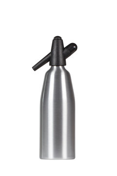 Silver siphon isolated on white