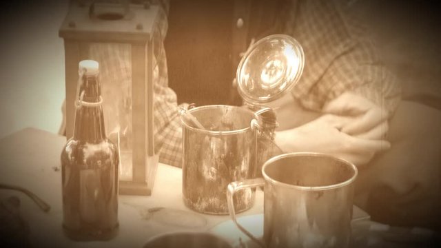 Drinking and eating utensils of Civil War soldiers (Archive Footage Version)
