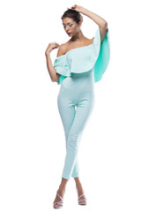 Portrait young beautiful brunette woman