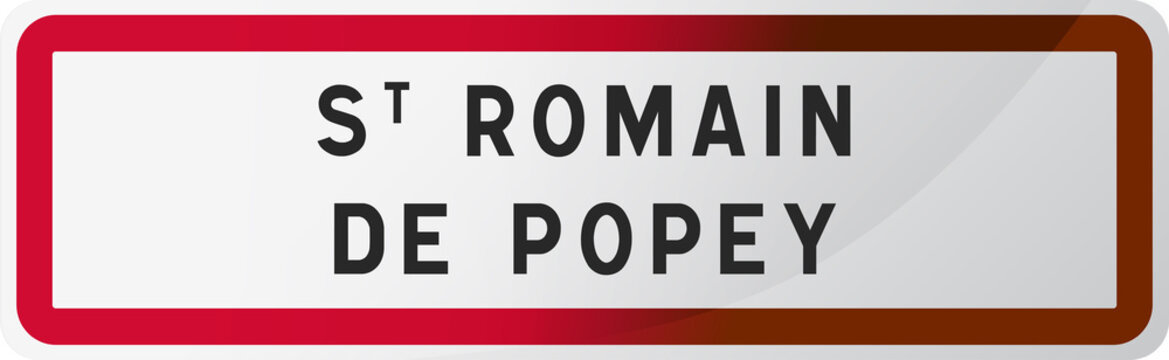 Panneau Saint Romain de Popey - ville du Rhône - 69 - Région Auvergne Rhône Alpes