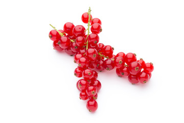 Red Currant close up isolated on white.
