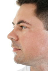 Obraz premium Portrait of handsome man on white background