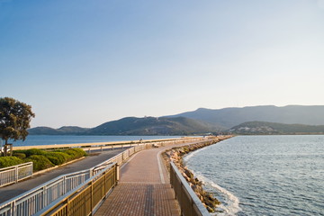 Road on the Orbetello lagoon