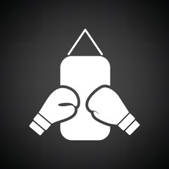 Boxing pear and gloves icon