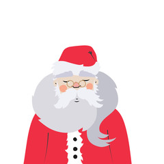 Sleeping Father Frost with glasses illustration. Santa Claus. Ca