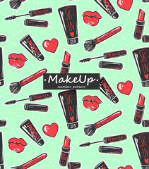 Makeup seamless pattern