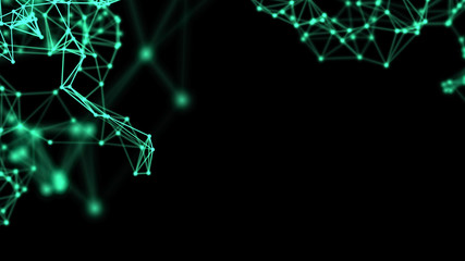 Plexus fantasy abstract technology and engineering background. 3D rendering