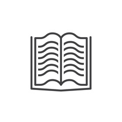 book line icon, outline vector sign, linear pictogram isolated on white, logo illustration
