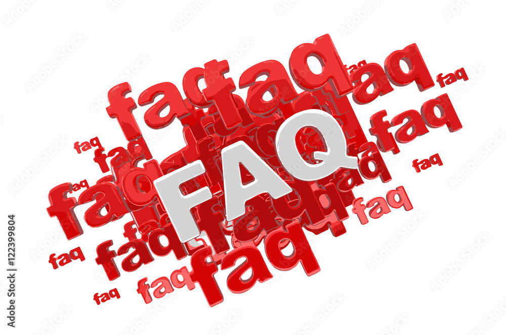 Poster word faq. image with clipping path