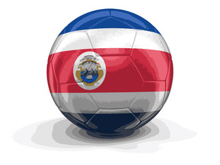 Soccer football with Costa Rican flag. Image with clipping path