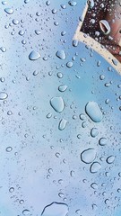 Raindrops on window. Raindrops on car window. Rainy Day