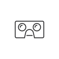 Virtual reality cardboard glasses line icon, vr headset device outline vector logo illustration, linear pictogram isolated on white