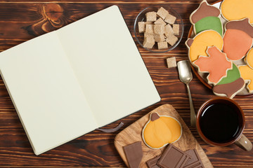 Autumn Style. Homebaked Decorated Sugar Cookies With Royal Icing