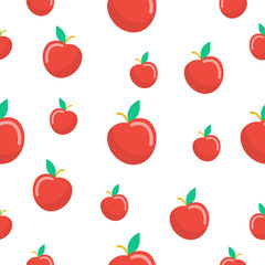 Apples Fruit Seamless Pattern. Vector background