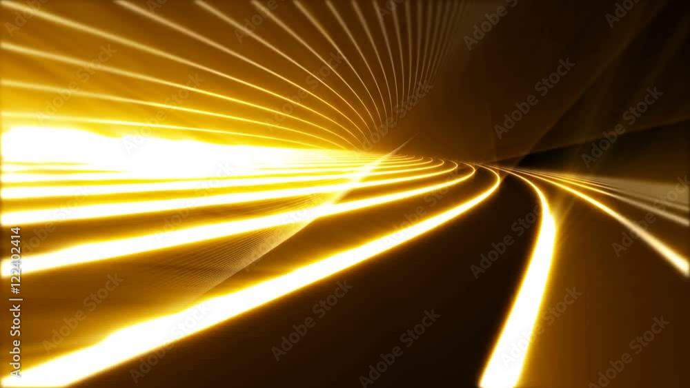 Wall mural a looping abstract line formation twisting and rotating over a black background.