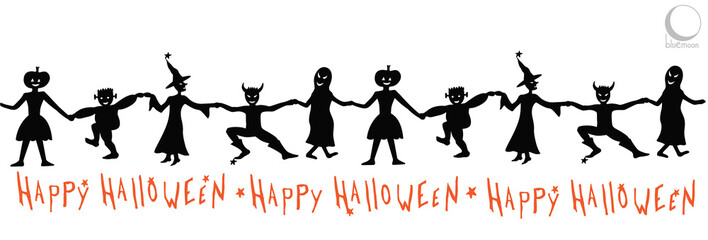 happy halloween character streamer simple cartoon