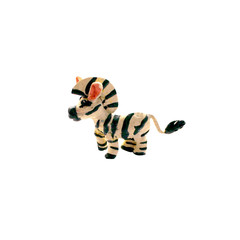 Isolated plasticine zebra on white background