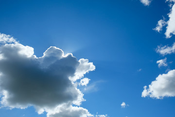 Naklejka na ściany i meble image of blue sky and white cloud on day time for background backdrop usage