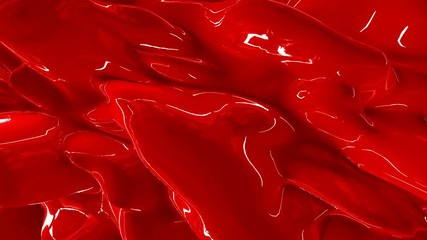 Looping abstract reflective plastic paint fluid background. - Powered by Adobe
