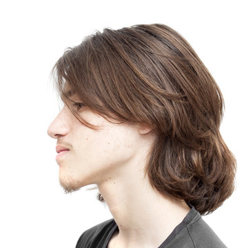 Teenage Boy With Long  Dark Hair