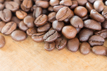 Coffee on grunge wooden background