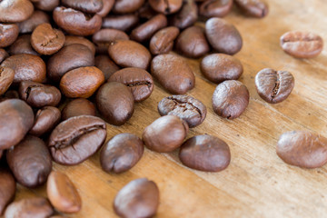Coffee on grunge wooden background