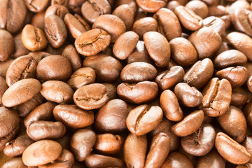 Coffee on grunge wooden background