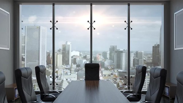 Empty office. Sunny morning.3D rendering